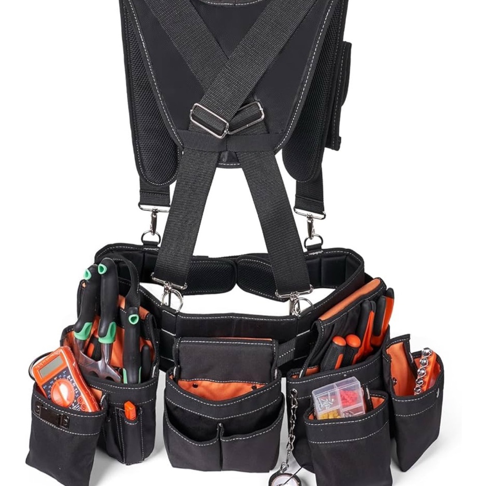 Black Tool Belt with Orange Lining